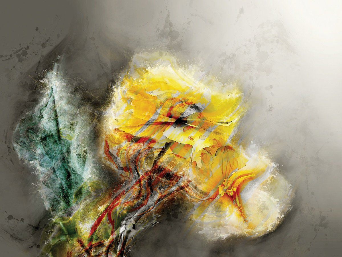 Abstract Botanical Print By Javier Diaz, 79 X 60, Delirios Ii/Xl Large Original Artwork, Original Artwork