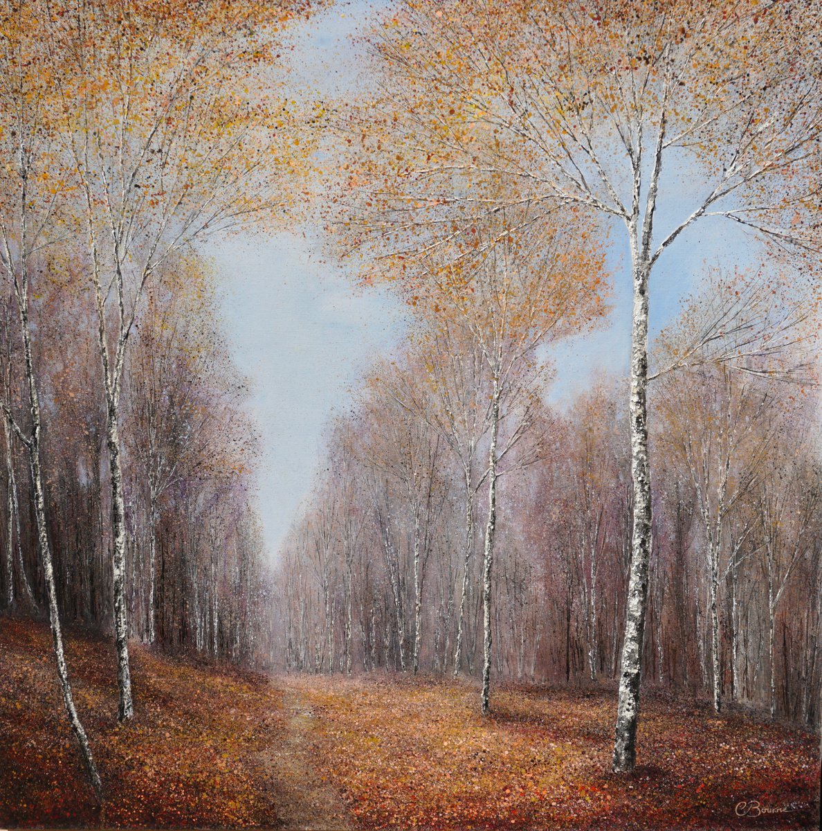 Kicking Up The Leaves | 91cm x 91cm by Chris Bourne