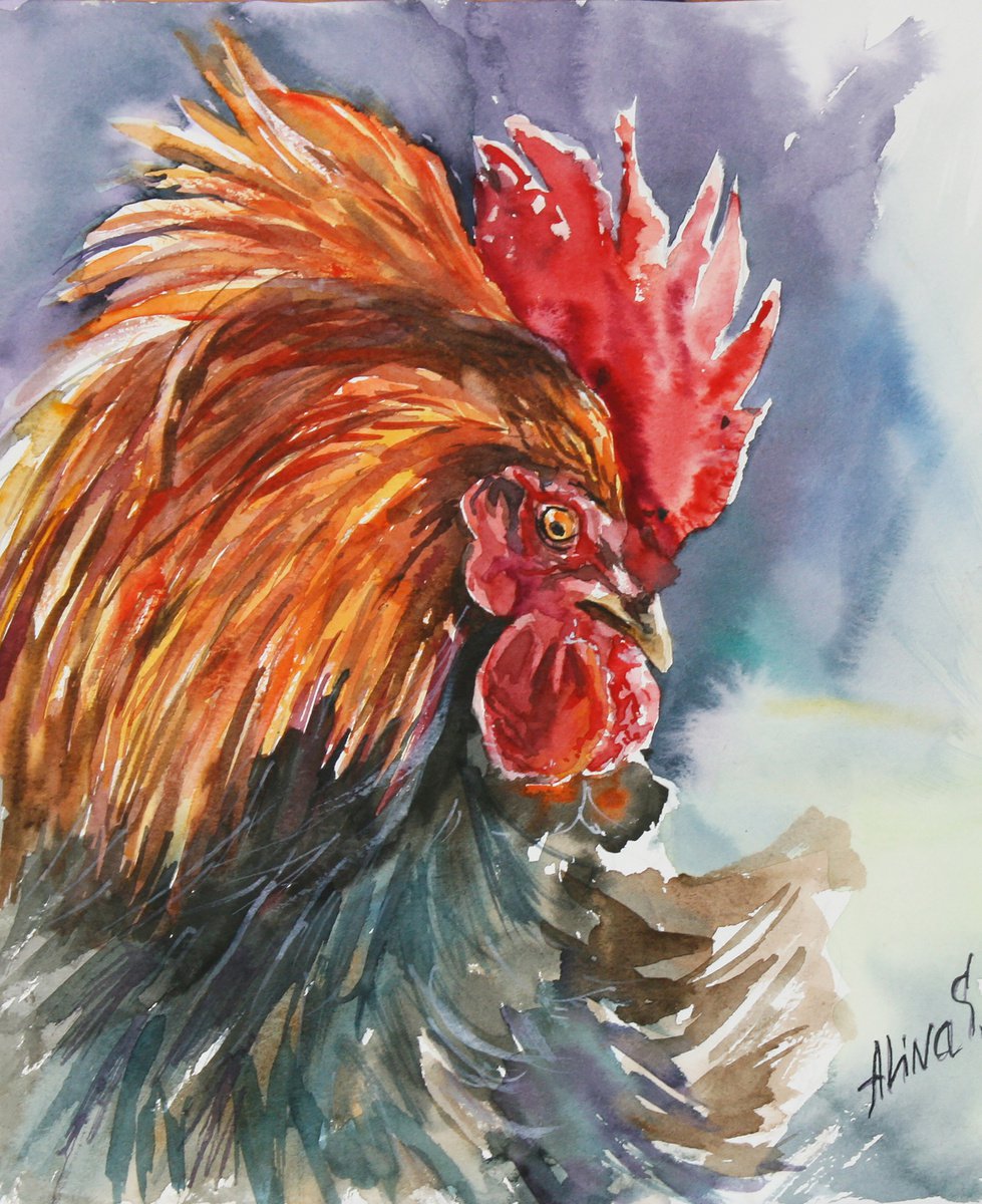 Bright rooster by Alina Shmygol