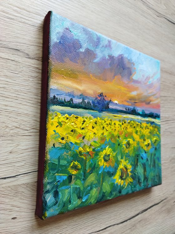 Landscape with sunflowers