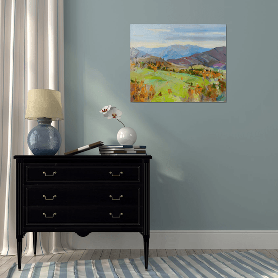 Mountains Painting Original Oil Painting Oil on Canvas Fine Art Impressionism Painting