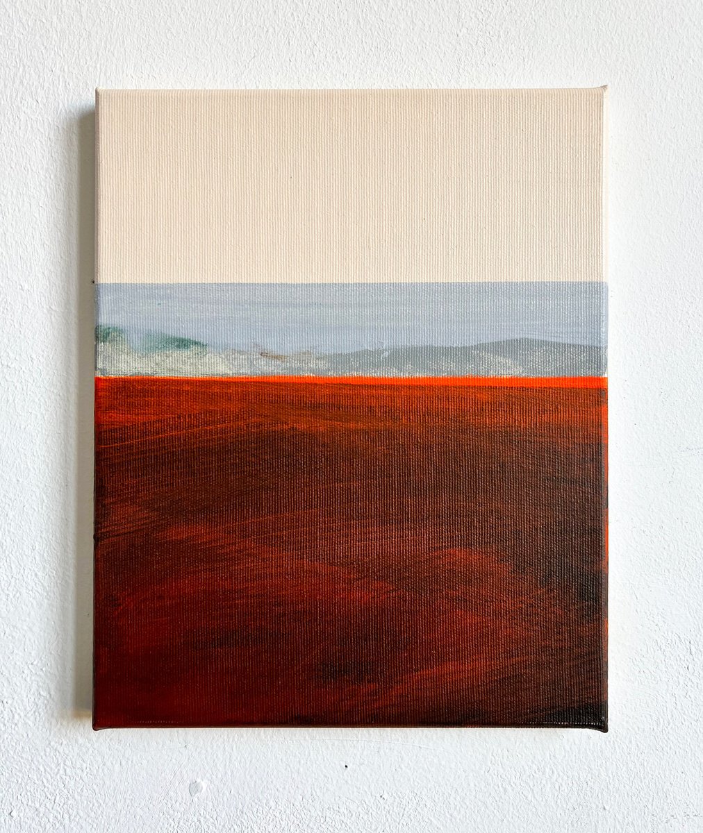 Organic Landscape Acrylic Painting By Katrin Roth, 9 X 12", Area 8, Original Artwork