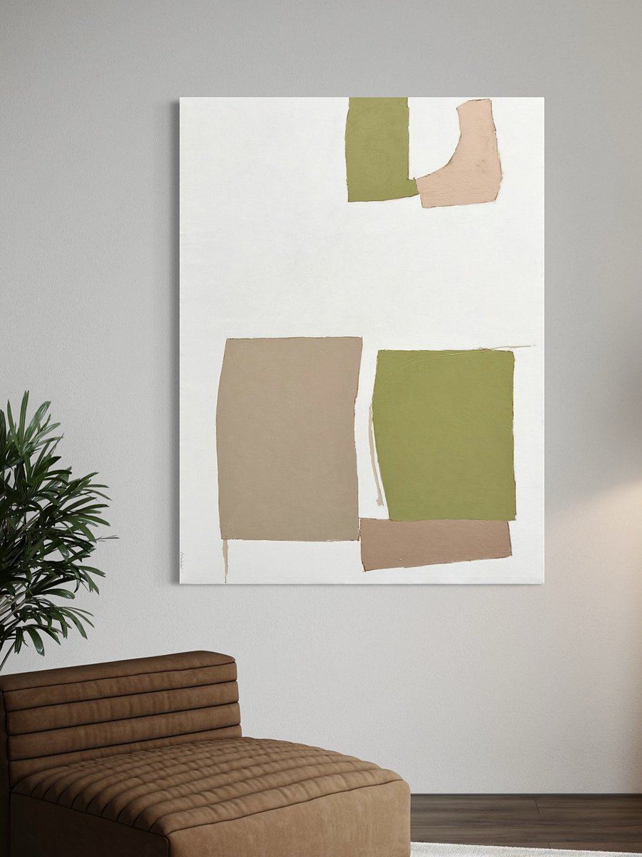 Geometric Abstract Acrylic Painting By Andrea Reichhart, 39 X 55, Siena, Original Artwork