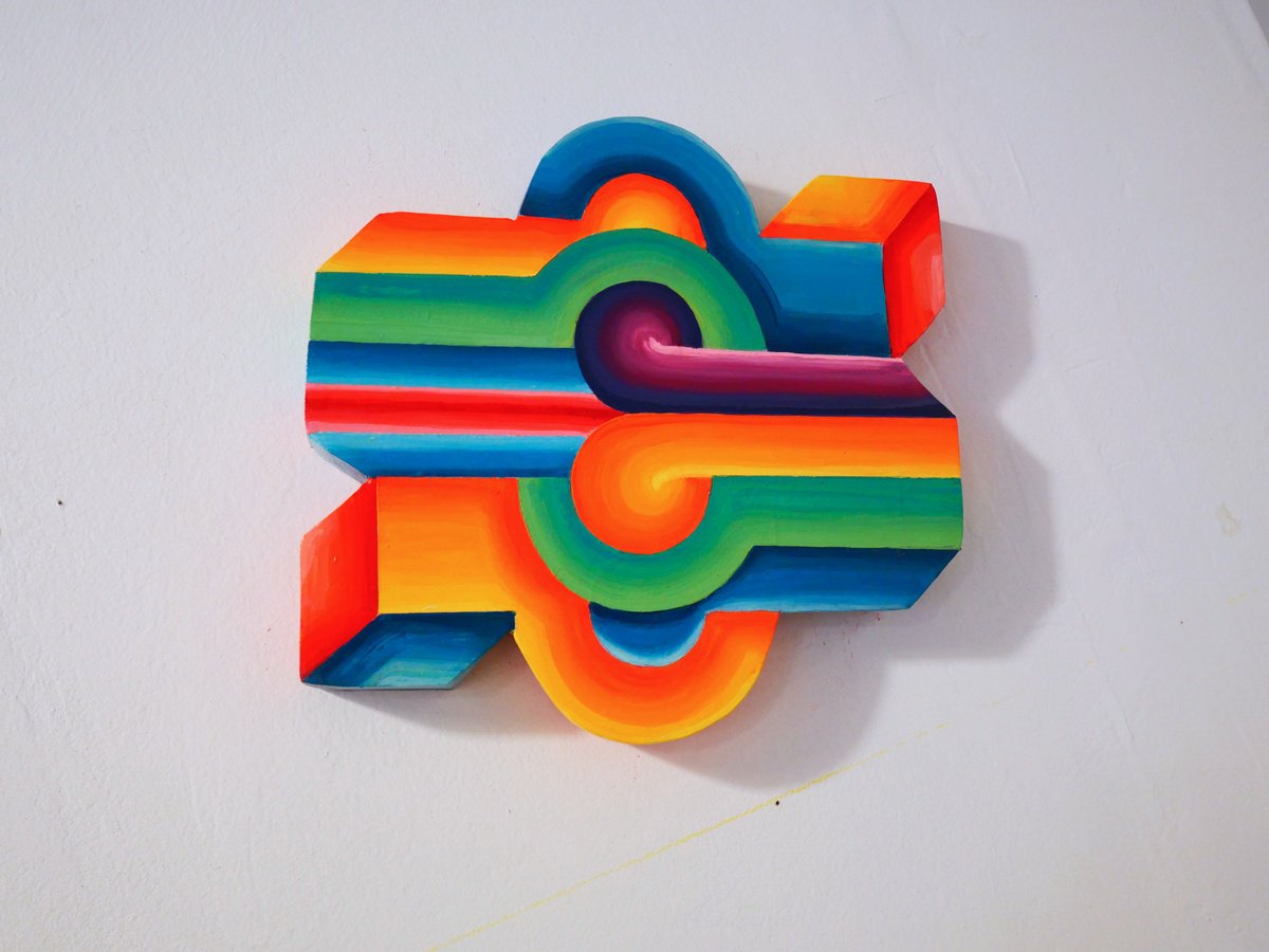 Geometric Abstract Sculpture By Jessica Moritz, 10 X 10, Why? Geometric Translation, Original Artwork