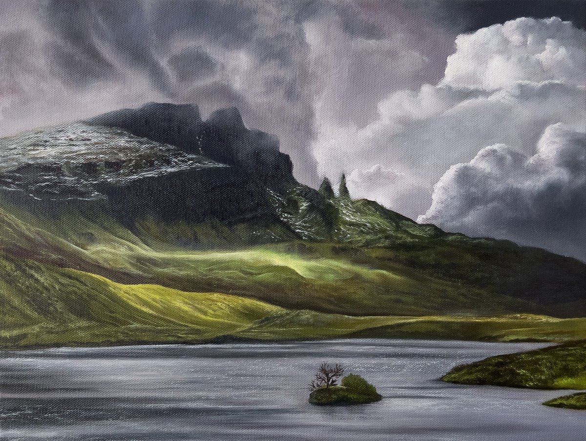 Photorealistic Oil Painting , The Old Man Of Storr By Simona Nedeva, 16 X 12, Artwork For Sale On Artfinder