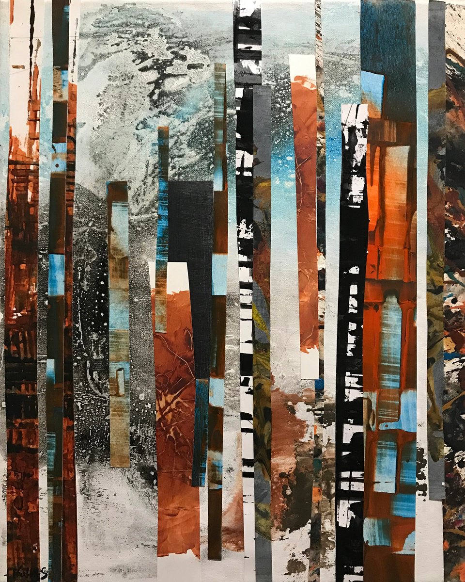 Abstract Collage By Kris Haas, 16 X 20", Sublime, Original Artwork