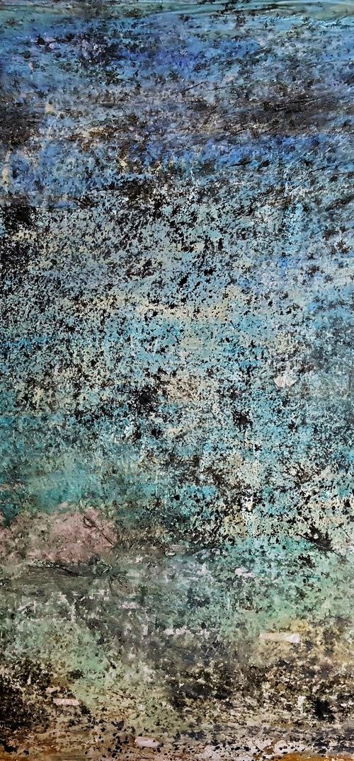 All of a sudden she went away (n.387) - 101,00 x 91,00 x 2,50 cm - ready to hang - acrylic painting on stretched canvas by Alessio Mazzarulli
