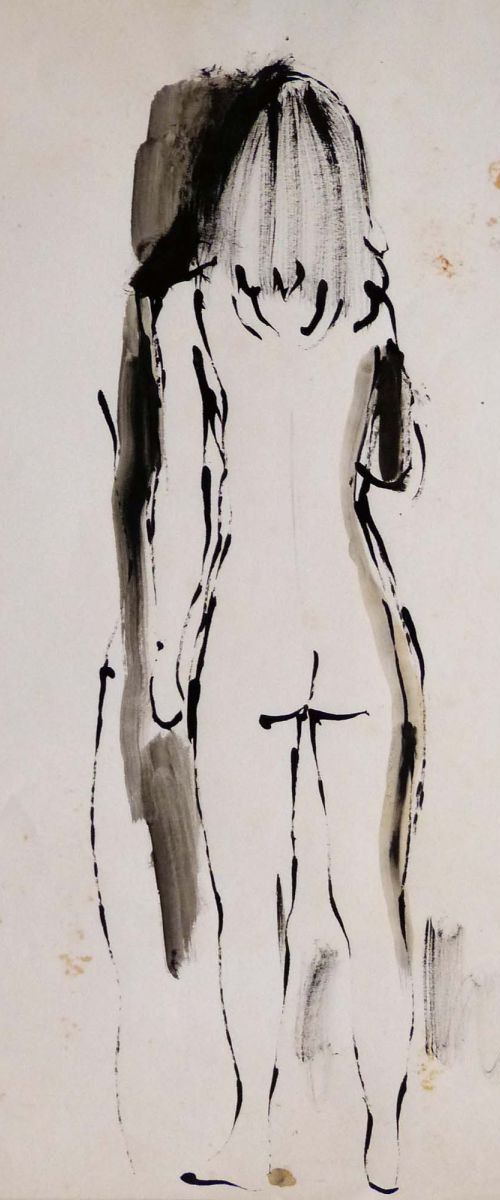 Standing Nude from the back 46x38cm by Frederic Belaubre