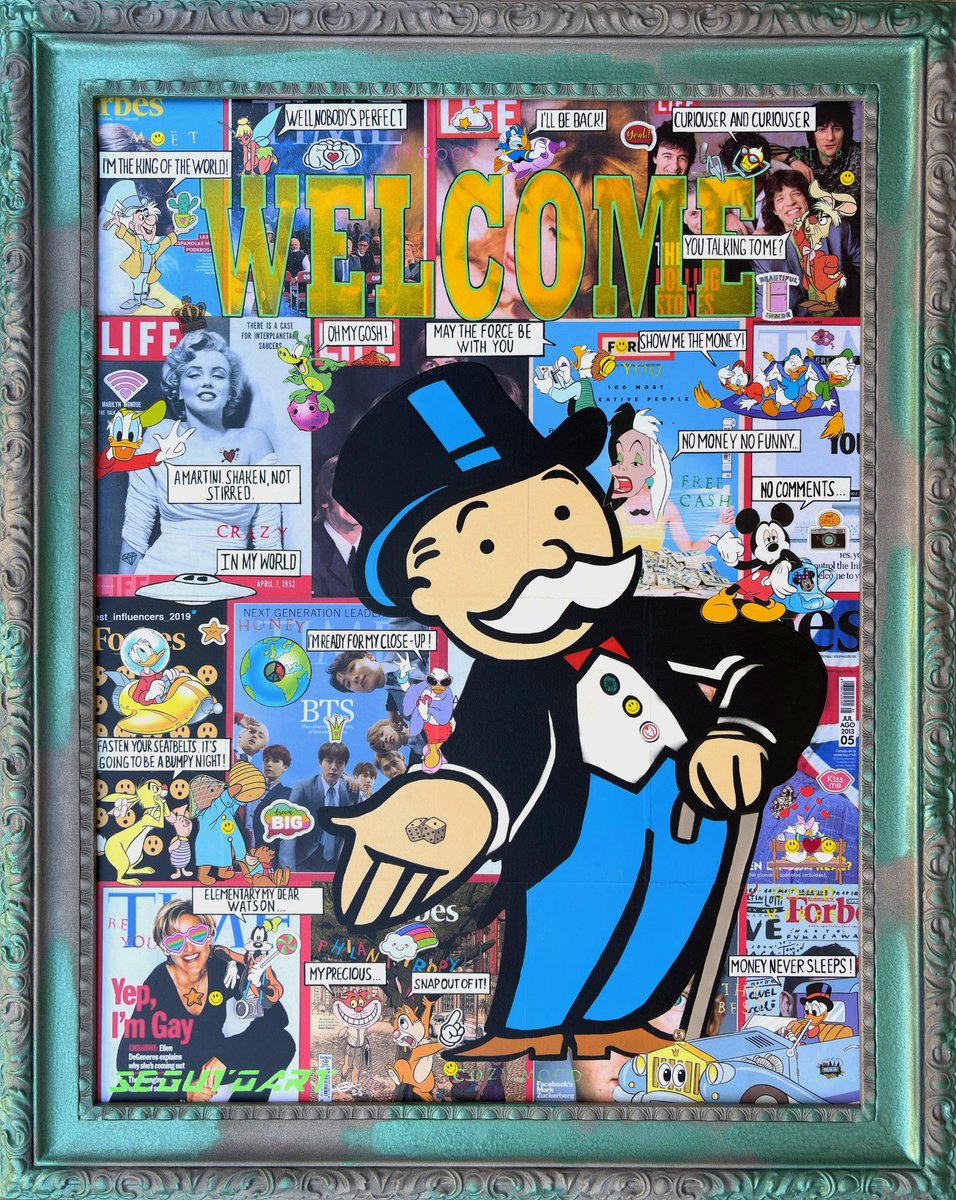 Urban And Pop Portrait Painting By Segutoart, 27 X 33", Welcome, Original Artwork