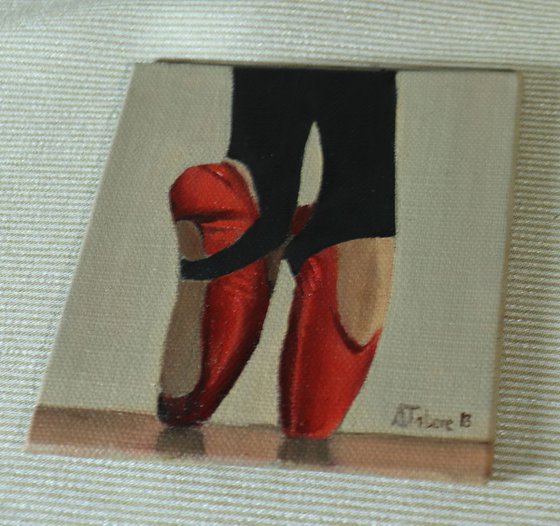 Red Ballet Shoes, Ballerina Dancer Miniature