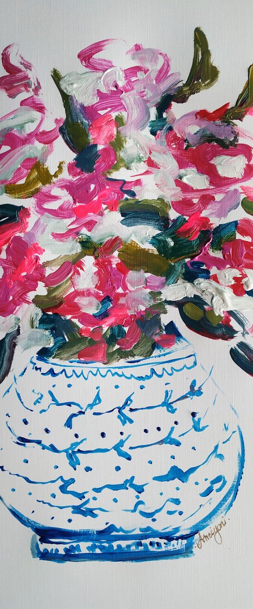 Roses in a vase by Antigoni Tziora