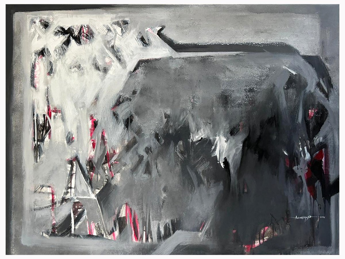 Crimson Beneath Silence 2026 By Avinash Pise, 48 X 36, Artwork For Sale On Artfinder