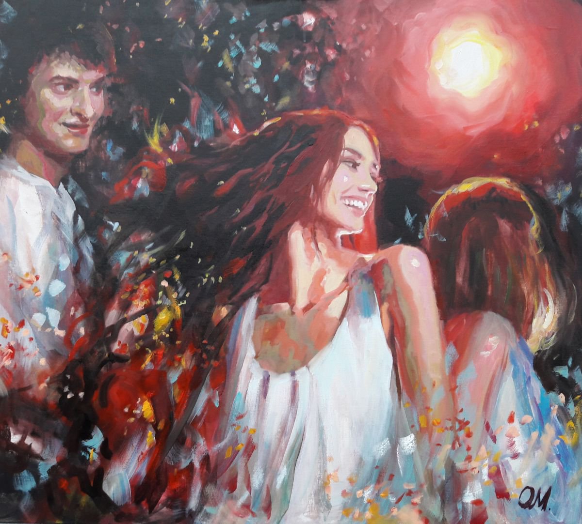 Urban And Pop Oil Painting , In The Club By Helinda (Olga Muller), 35 X 31, Artwork For Sale On Artfinder