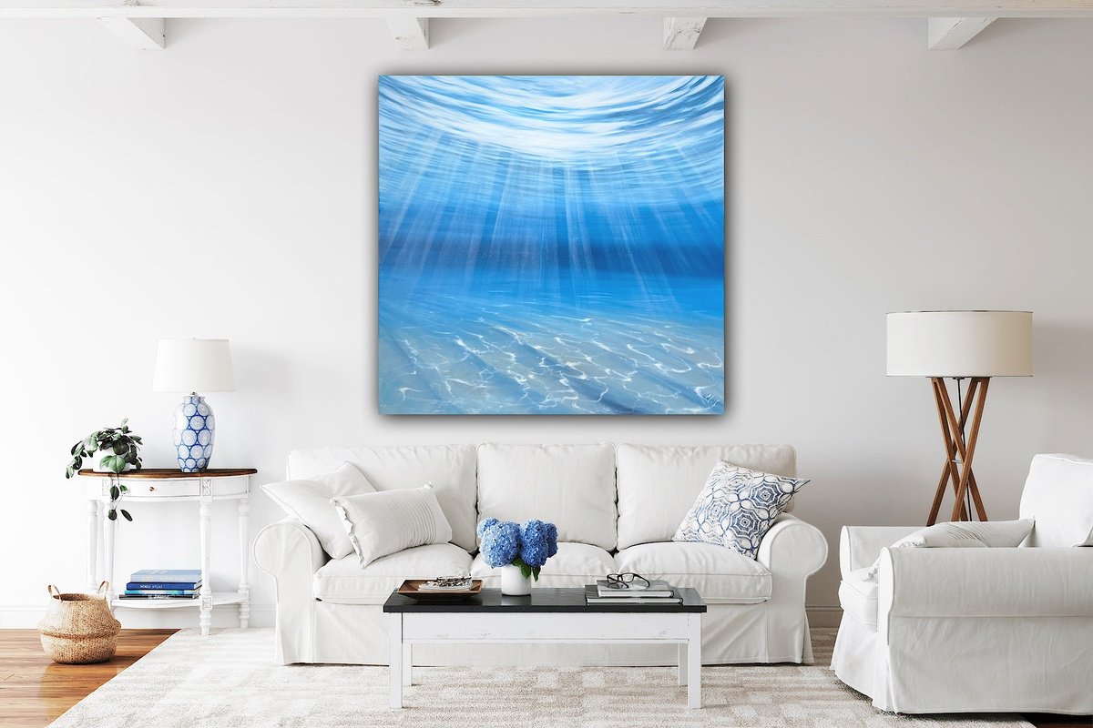 The Calmness Of Blue By Eva Volf, 48 X 48, Artwork For Sale On Artfinder