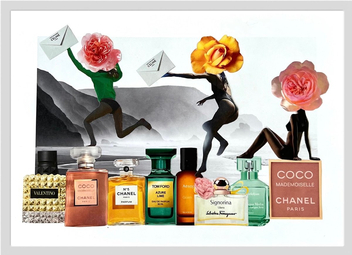 Urban And Pop Portrait Collage By Angelika Millmaker, 12 X 8, Joie De Vivre, Original Artwork