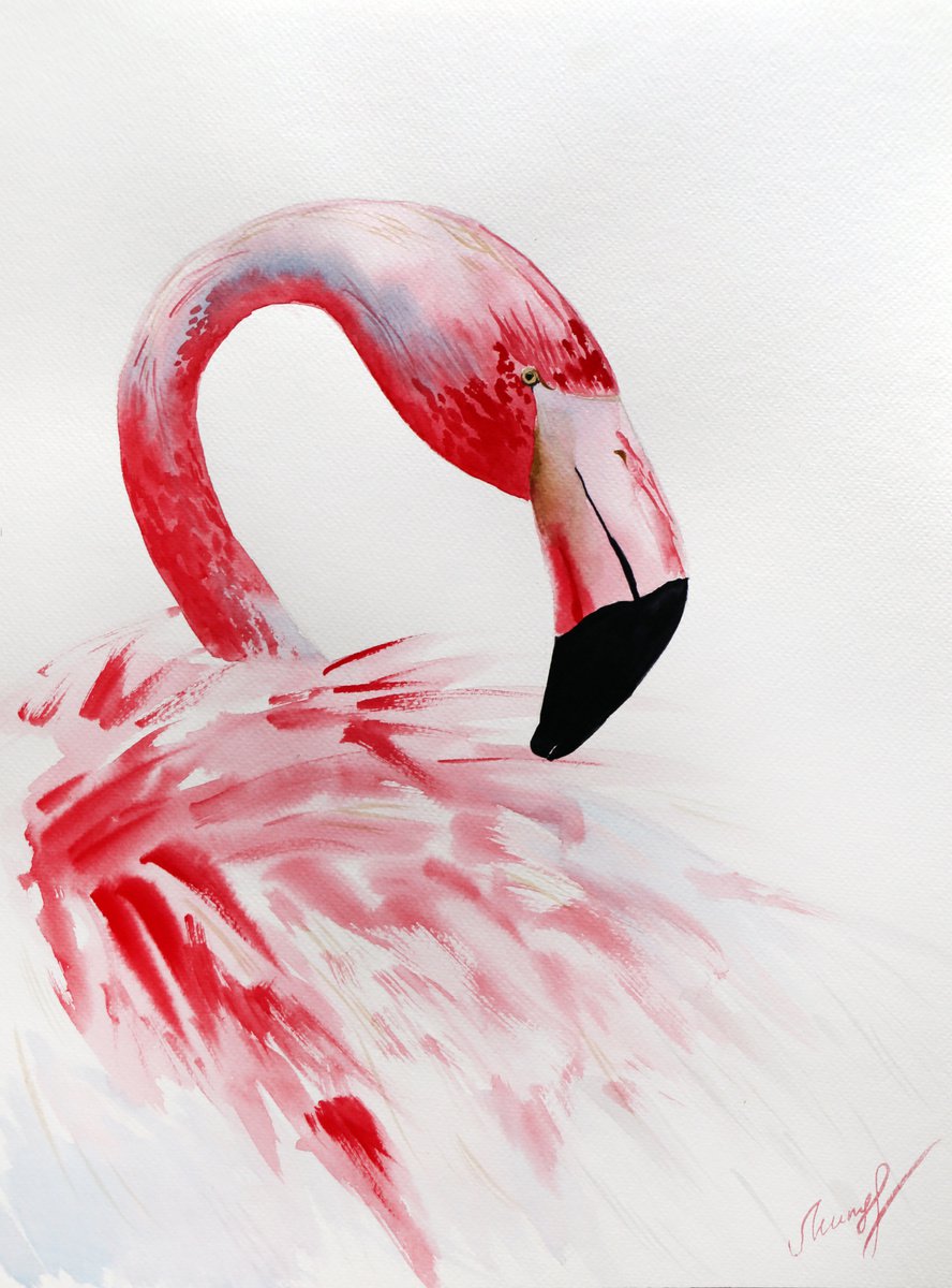 Pink Flamingo by Ekaterina Mitrofanova
