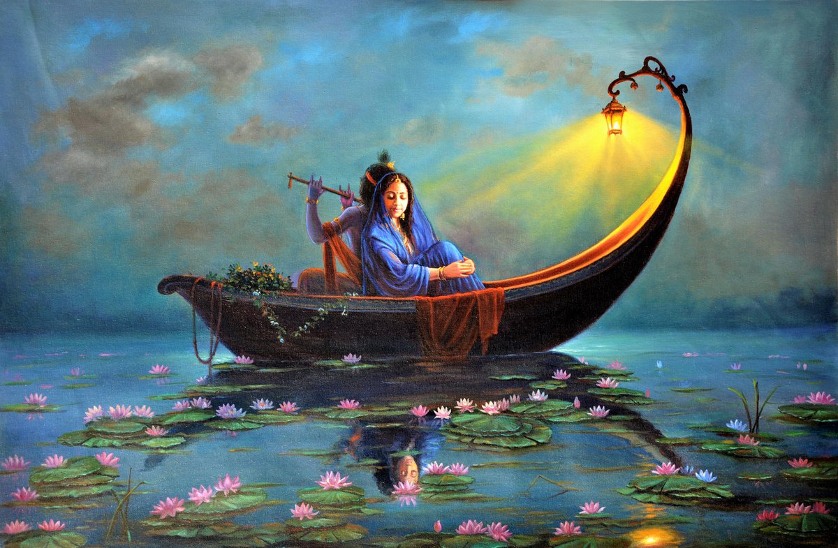 The Royal Raas Night | Oil Painting By Hari Om Singh by Hariom Singh