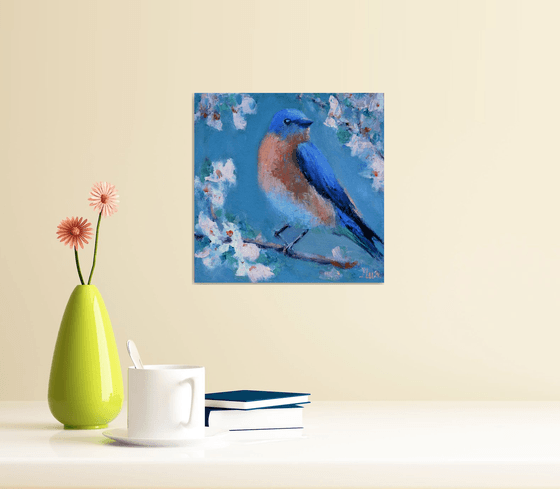 Bird on a flowering branch