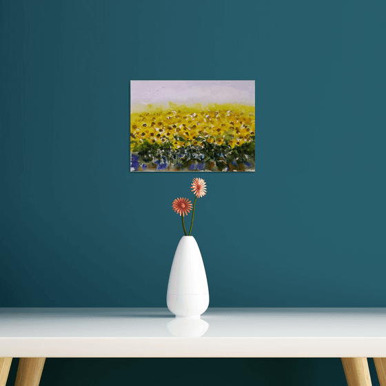 Painterly Sunflower fields