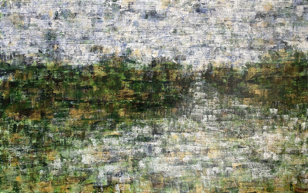 Organic Landscape Acrylic Painting By Elise Eekhout, 63 X 39, Escaped Land 08, Original Artwork