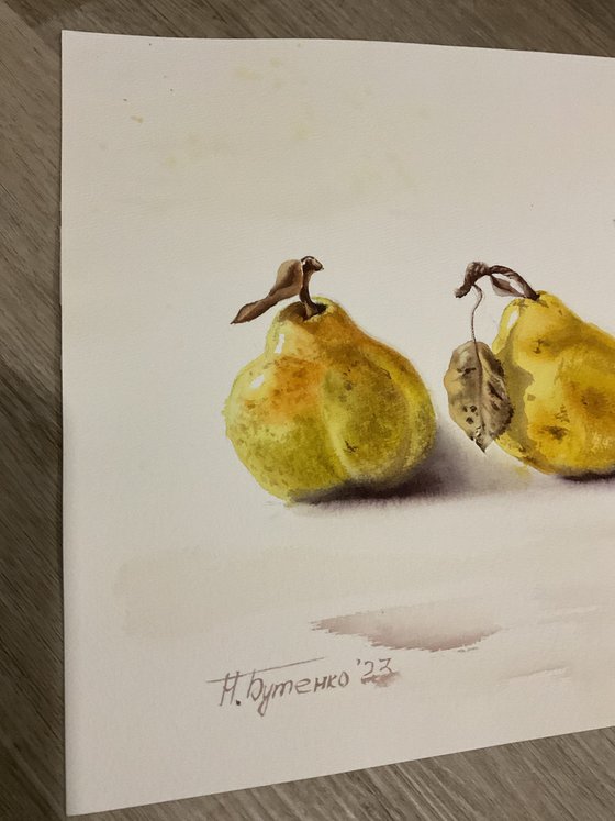 Three Graces, still life with pears