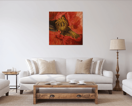 "Red Poppy"  Floral Painting