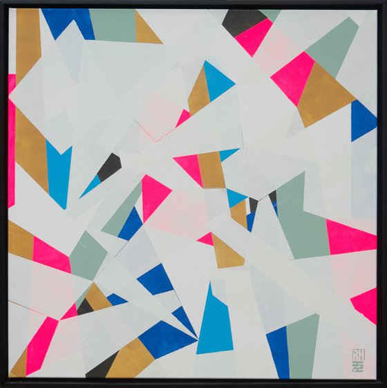 Fractured White and Neon pink