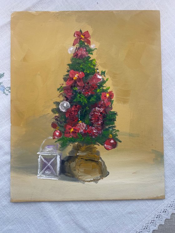 Still life with a Christmas tree