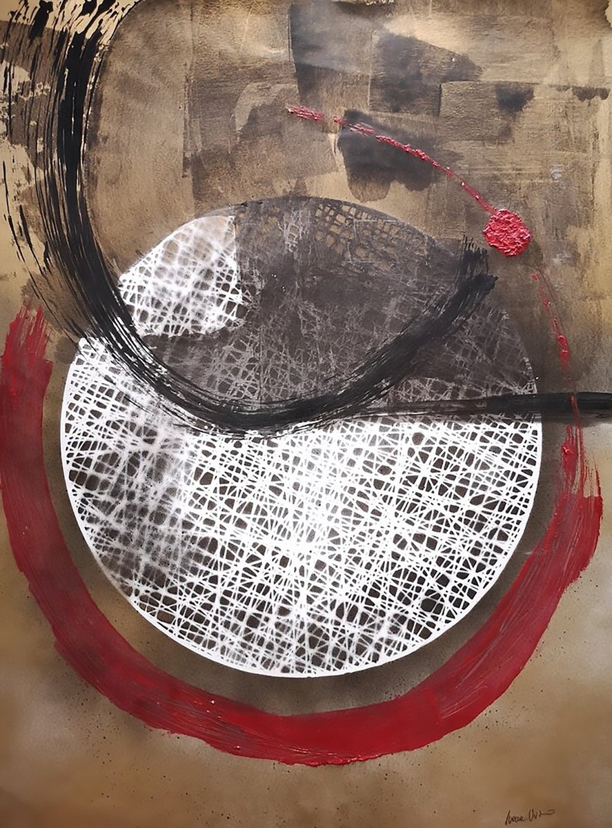 Abstract Painting By Ivana Urso, 20 X 28, Confluence Network, Original Artwork