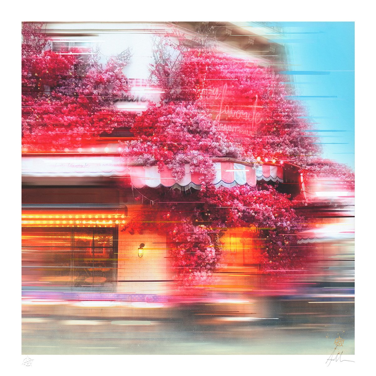 Photorealistic Cityscapes Giclee Print By Anil Mistry, 28 X 28, La Favorite Saint-Paul, Original Artwork