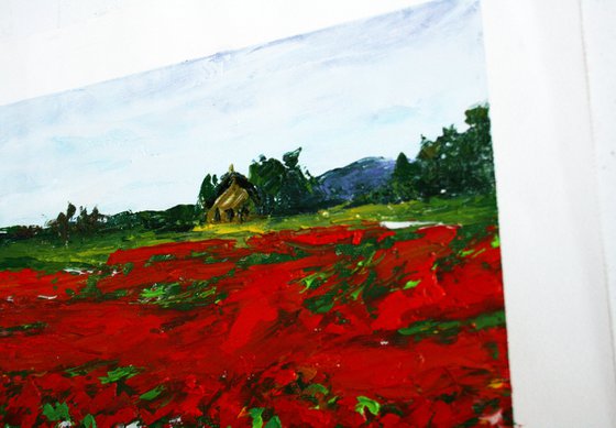 Poppies field II /  ORIGINAL PAINTING