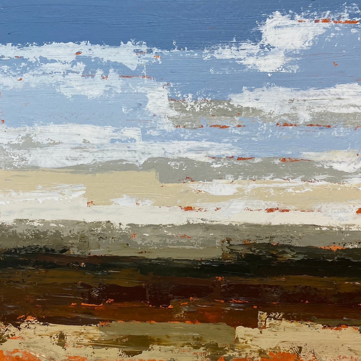 Impressionistic Landscape Acrylic Painting By Helen Mount, 24 X 24, Autumn Talks/6, Original Artwork