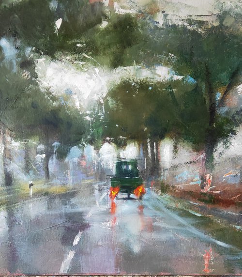 Tuscany,the road with the pine trees. by Olga Tsarkova