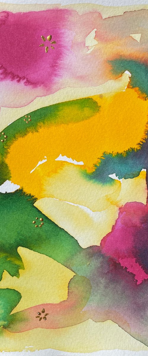 Colorful Abstract Watercolor by Sandy Broenimann