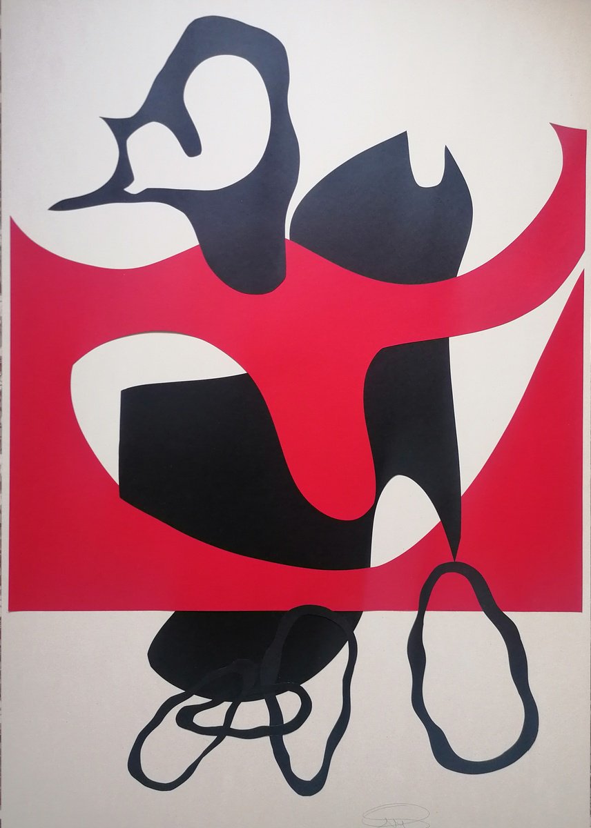 Surrealistic Abstract Acrylic Painting By Stefano Mazzolini, 28 X 39", Pesun, Original Artwork