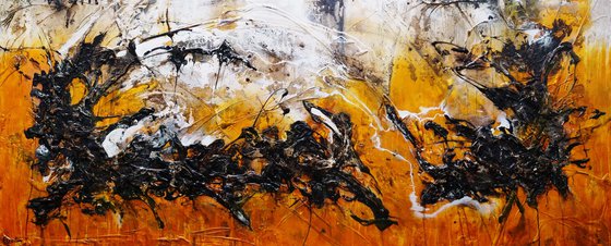 Sienna Reign 240cm x 100cm Textured Abstract Art