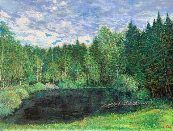 Small forest pond