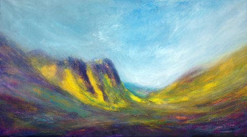 Glencoe Light, large modern contemporary Scottish landscape painting by oconnart