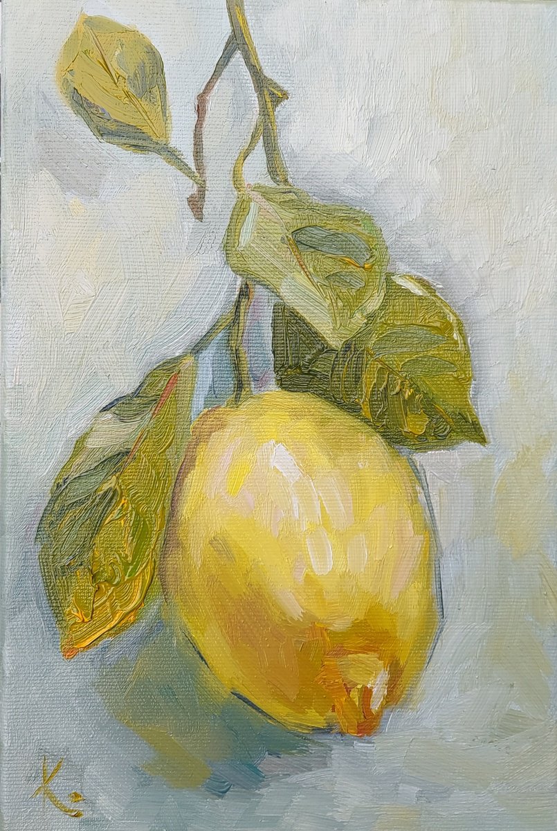 Still-life lemon Sunny fruit by Olena Kolotova