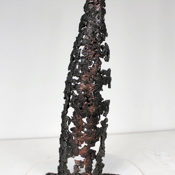 Pear Bottle - Sculpture bottle brandy metal lace steel and copper