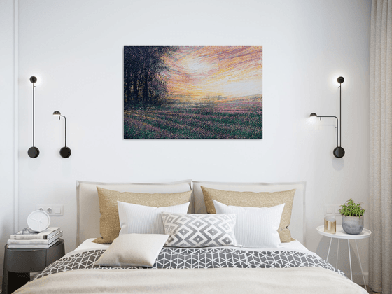 Lavender Field At Sunset