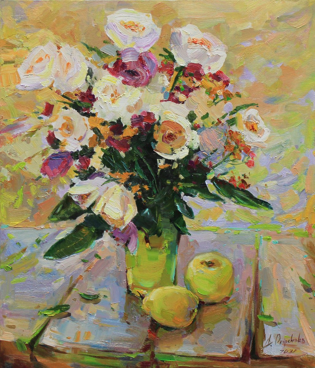Morning Stillness Summer Flowers By Alisa Onipchenko-Cherniakovska, 24 X 28, Artwork For Sale On Artfinder