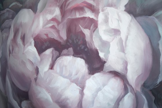 Peonies in blue light