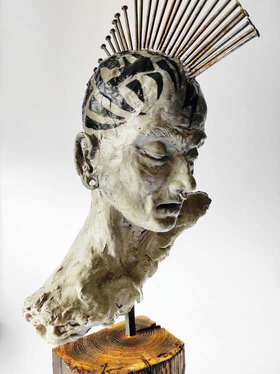 "Tribal Soul" Unique clay sculpture
