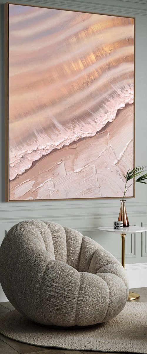 Blush - Original Textured Artwork 90x120cm by Marie Antuanelle