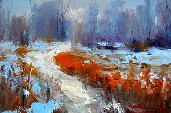 Winter sketch Path to the river