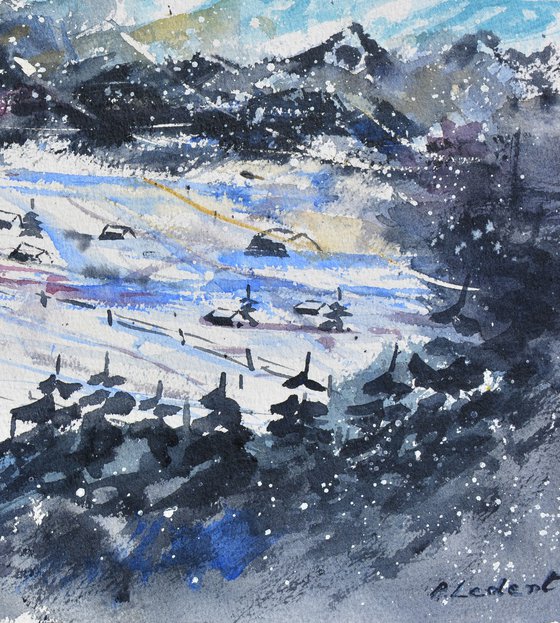 In the mountains  watercolor