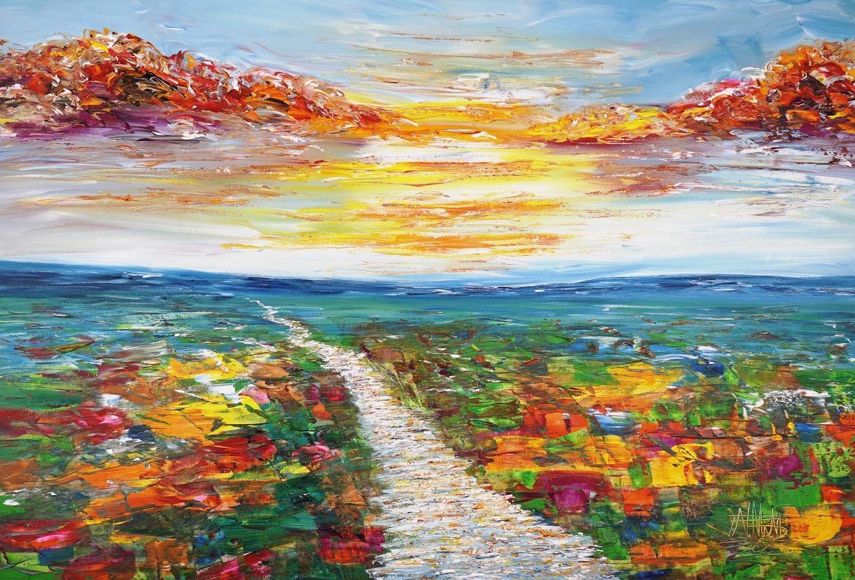 Peter Nottrott | Original Acrylic Painting | Beautiful Autumn Landscape D 4 | 155 X 105Cm | Artwork For Sale On Artfinder