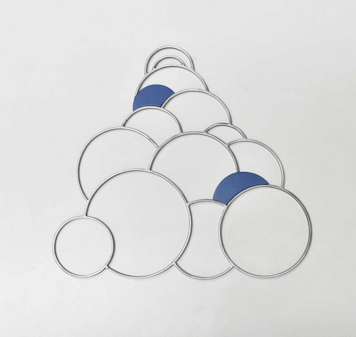 Geometric Abstract Sculpture By Yannick Bouillault, 13 X 12", Spheres #42, Original Artwork