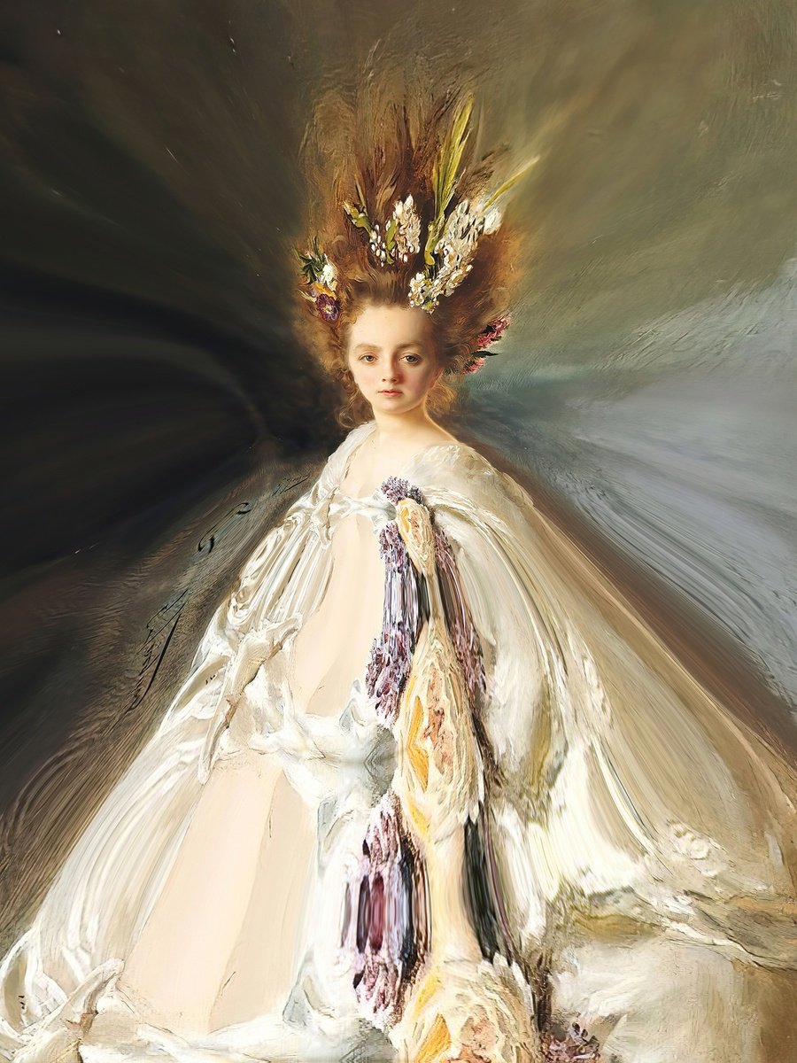 Abstract Portrait Print By Javier Diaz, 60 X 79, Pasarela 2, Original Artwork